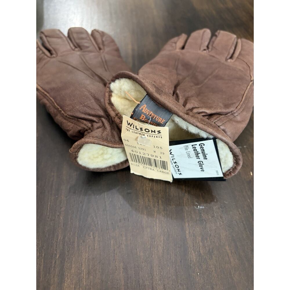 NWT Vintage Adventure Bound Brown Sherpa Lined Gloves From Wilson's Leather XL